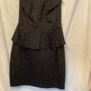 Zara. Black beaded peplum dress
